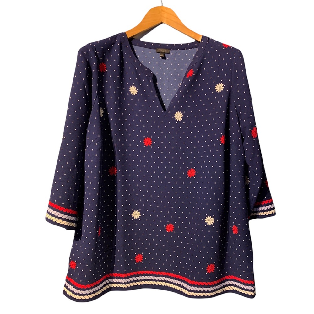 Talbots Plus Size Popover Nautical Details